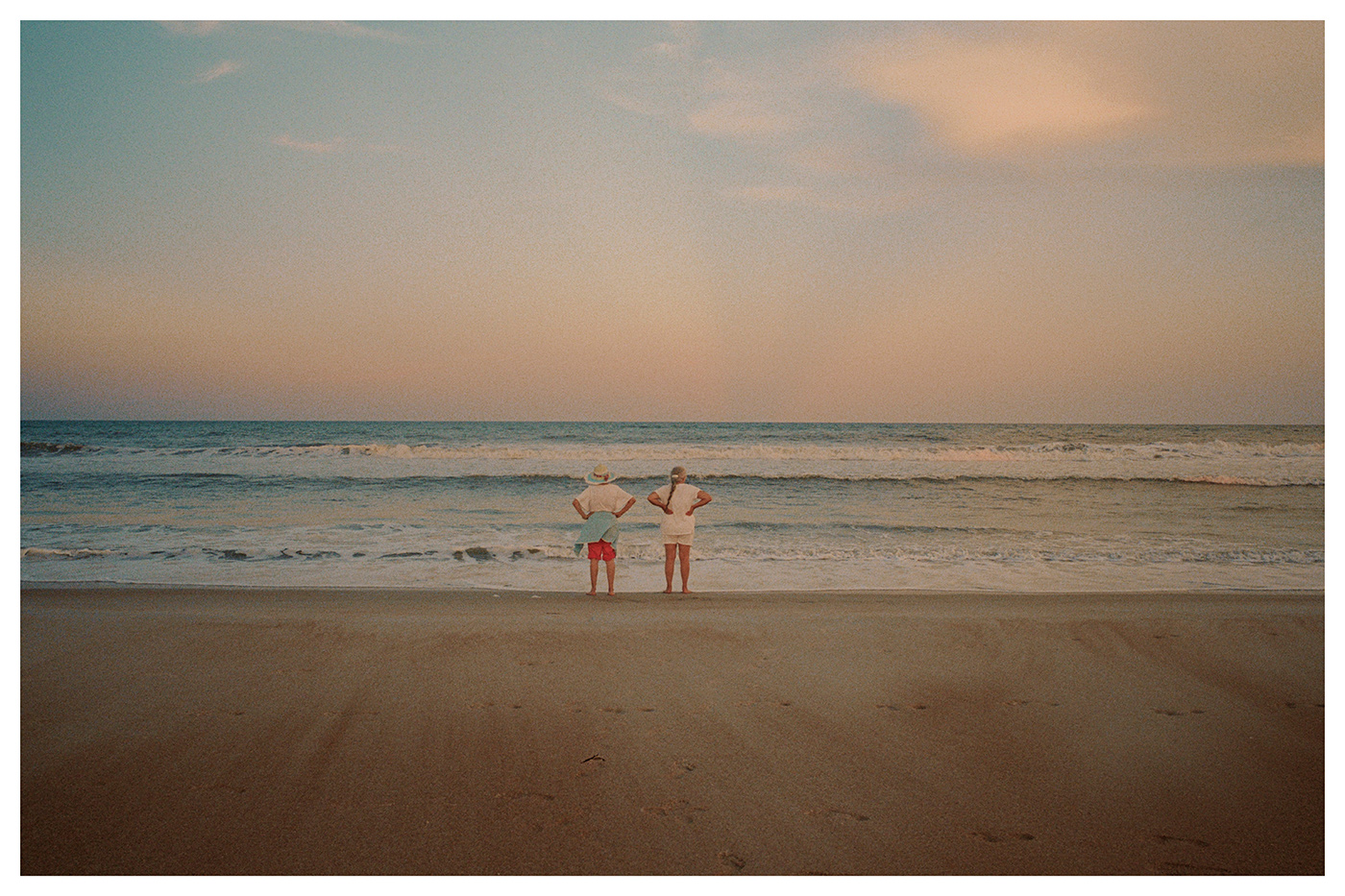 Scanned film by Joe Greer, sample of two people on the beach captured with the M6