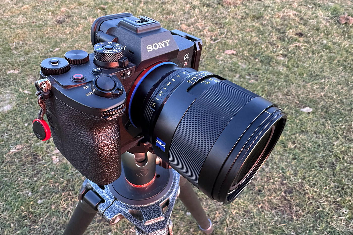 The new ZEISS Otus 50mm lens mounted on a Sony camera