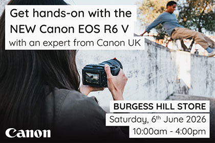 Get hands-on with the Canon EOS R6 V in Burgess Hill