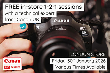 Free in-store 1-2-1 sessions with Canon: London