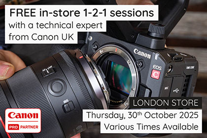 Free in-store 1-2-1 sessions with Canon: London