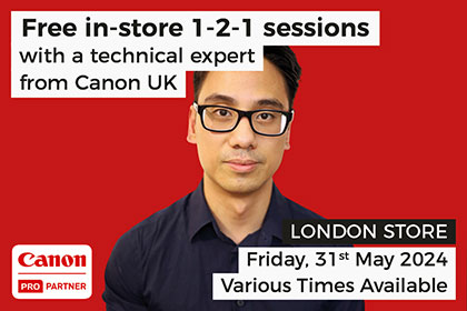Free in-store 1-2-1 sessions with Canon: London