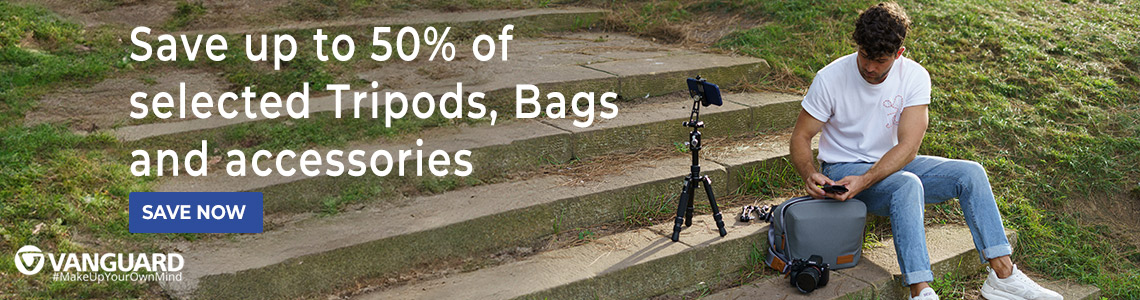 Save up to 50% of selected Tripods, Bags and accessories