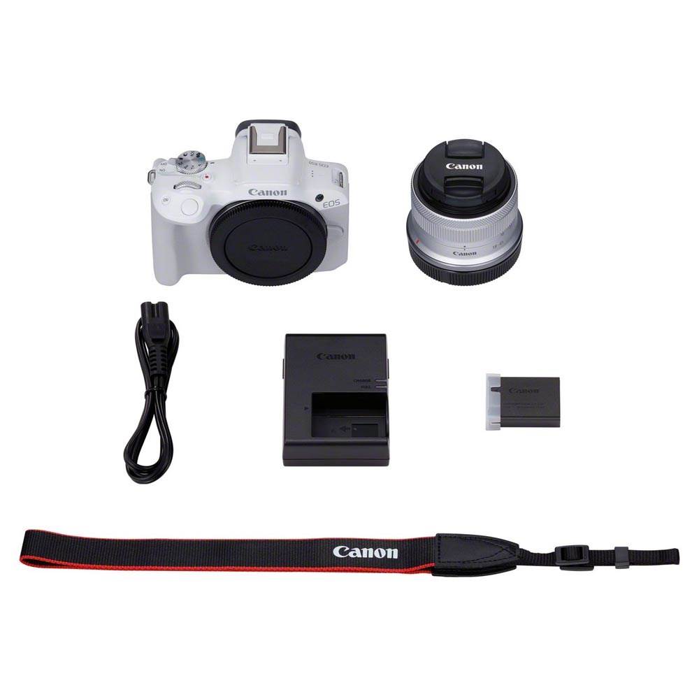 Canon EOS R50 White with RF-S 18-45mm Kit | Park Cameras
