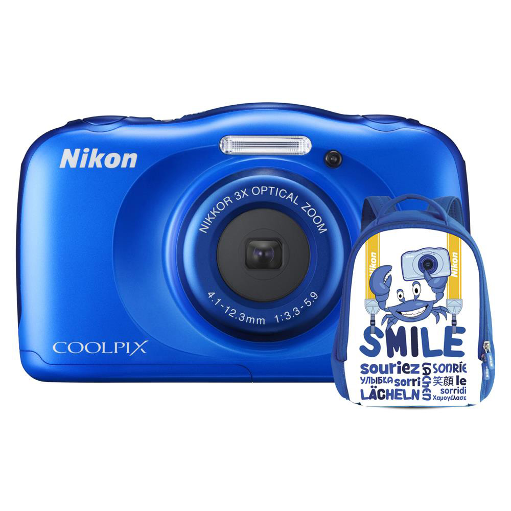 doos linnen Vernauwd Nikon Coolpix W100 Waterproof Camera - Blue + Backpack Kit | Park Cameras