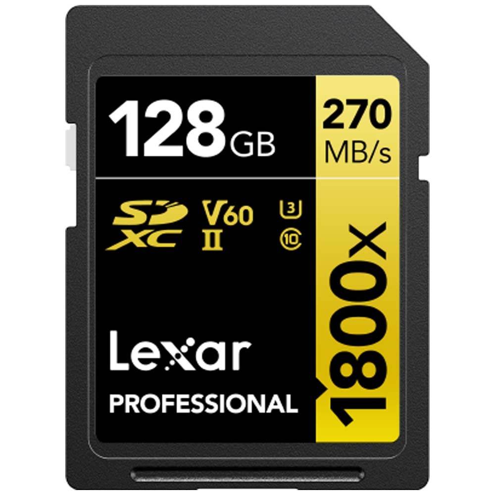 Lexar 128GB Professional 1800x 270MB/S UHS-II V60 SDXC Twin Pack