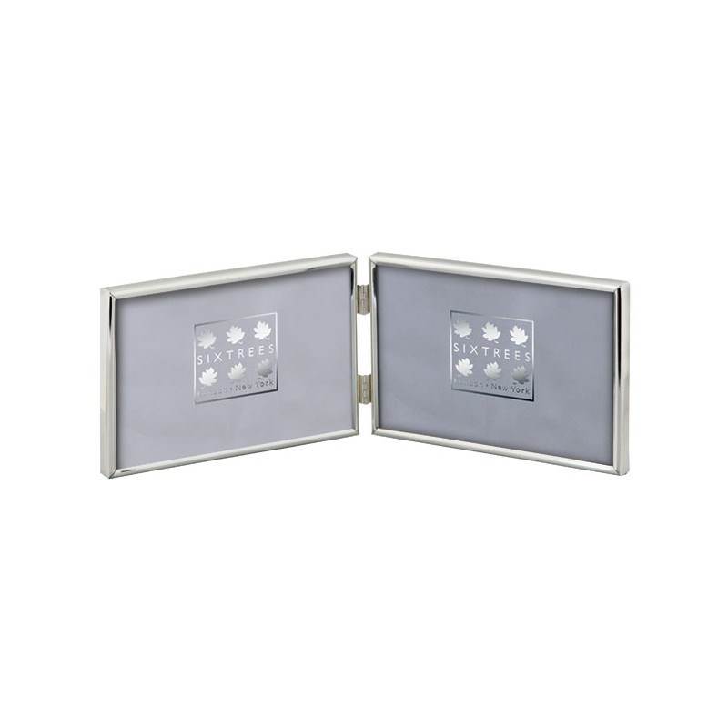 Cambridge Silver Plated Hinged Twin 7x5 Frame