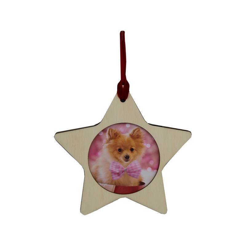 Christmas Wood Insertable Ornament Star