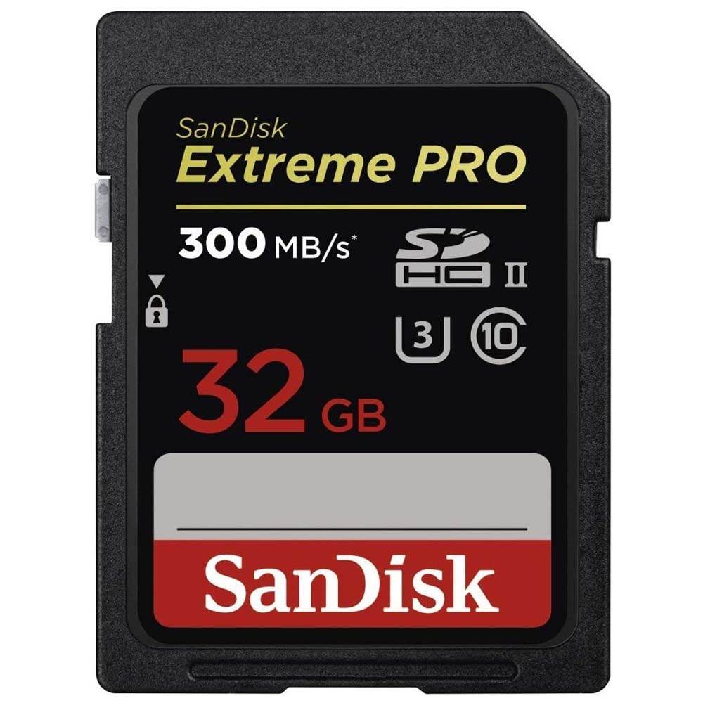 SanDisk Extreme PRO 32GB SDHC Memory Card 300MB/s UHS-II Class 10 U3 V90