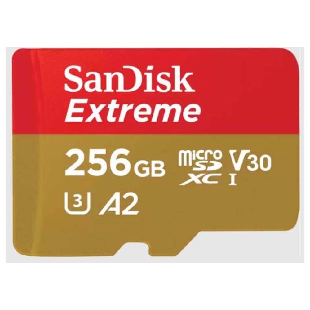 SanDisk 256GB Extreme 190MB/s A2 UHS-I microSDXC Card with SD Adapter
