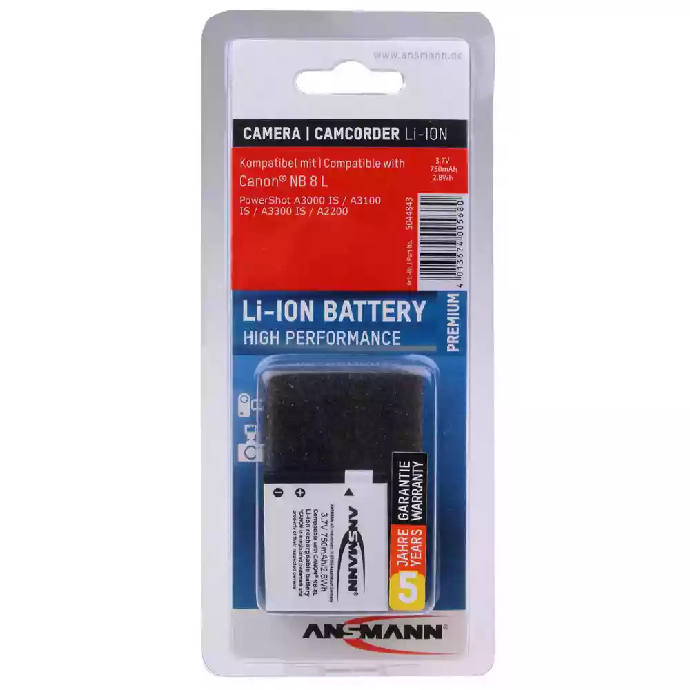 Ansmann Li-Ion Canon NB 8L battery