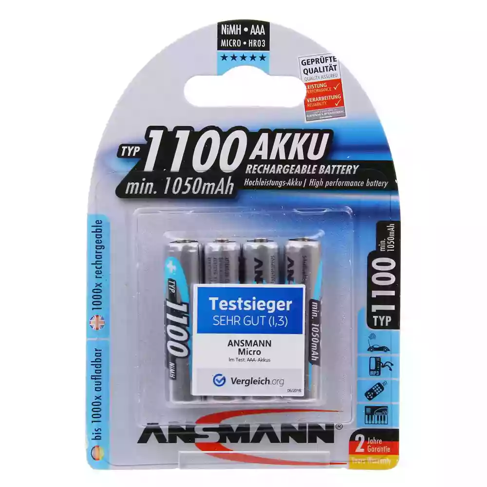 Ansmann AAA 1100mAh NiMH Digital batteries 4 pack
