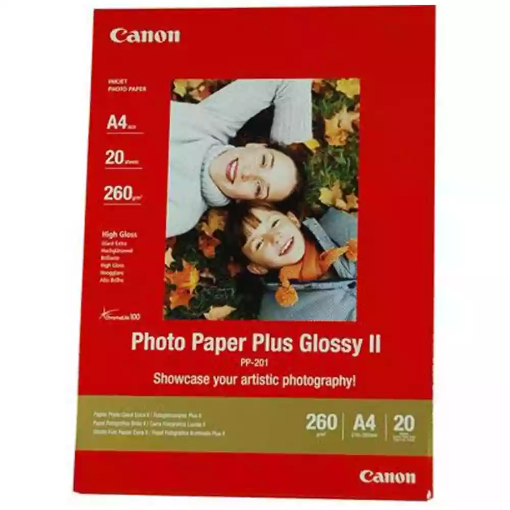 Canon Photo Paper Plus Glossy II PP-201 (5x5 inch/13x13cm) 265g/m2 Photo Paper - 20 Sheets