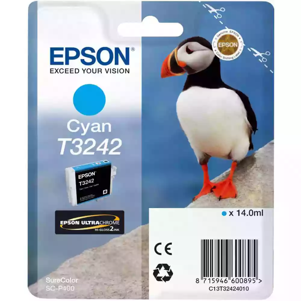 Epson Puffin T3242 Cyan Ink Cartridge for Epson SC-P400