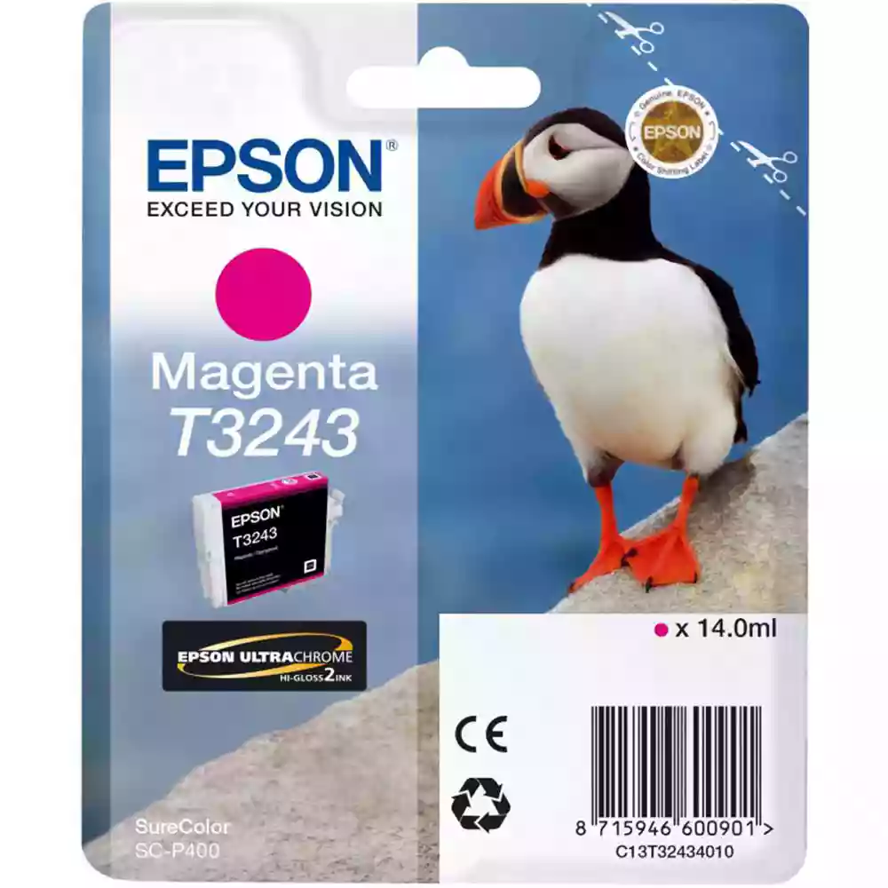 Epson Puffin T3243 Magenta Ink Cartridge for SC-P400