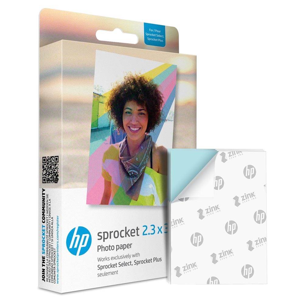 HP Sprocket 2.3 x 3.4 Inch Premium Zink Sticky-Back Photo Paper 20 Pack