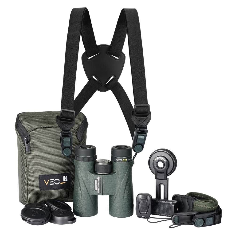 Vanguard VEO ED 10x42 Carbon Composite Binoculars Bundle