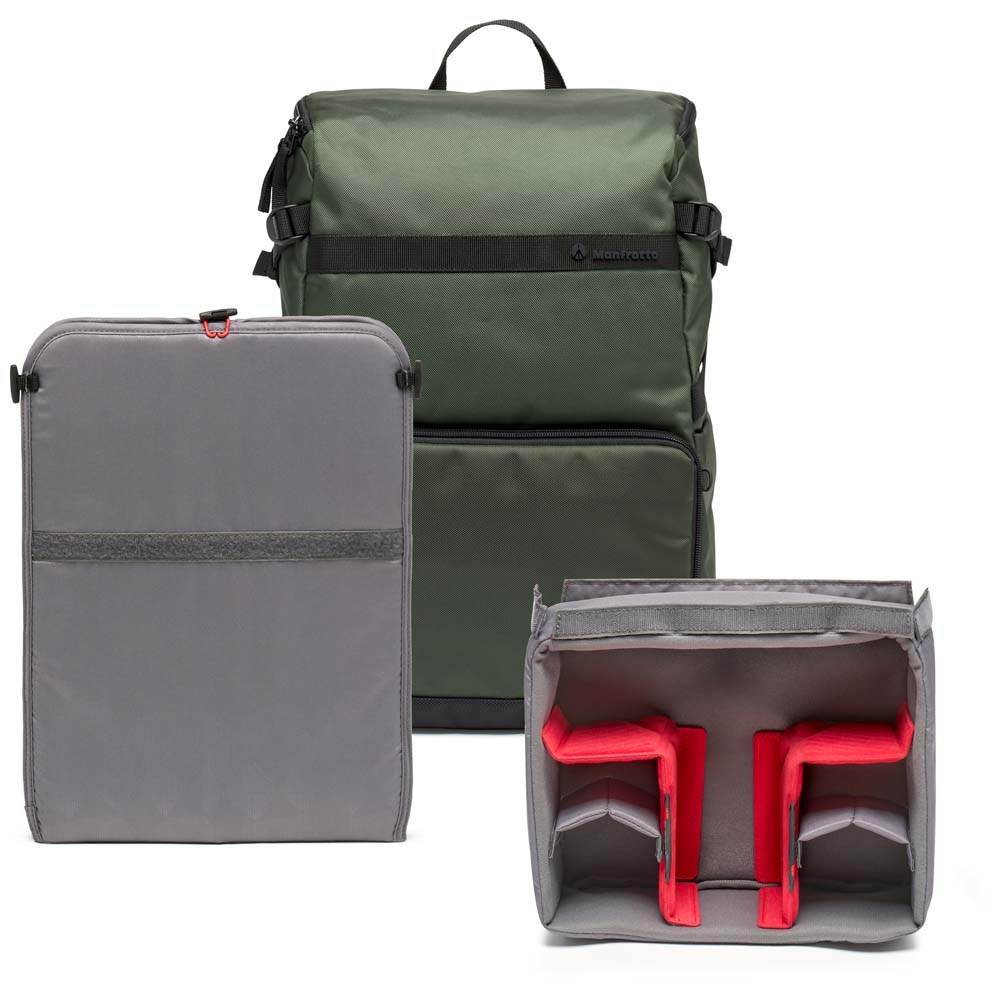 Manfrotto Street Slim Photography Backpack For Mirrorless And Reflex Camera, Front And Rear Access, Removable Camera And Laptop Inserts, Compact Backpack For Photography Accessories, Colour Green - View #9