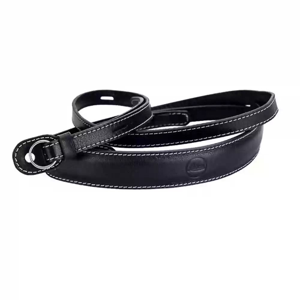 Leica Neck strap with protection flap leather black