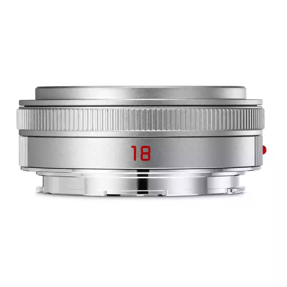 Leica Elmarit TL 18 mm f/2.8 ASPH Pancake Lens Silver Anodised