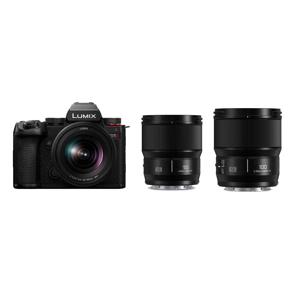 Panasonic Lumix S5 II with 20-60mm, 50mm and 100mm Lens Kit