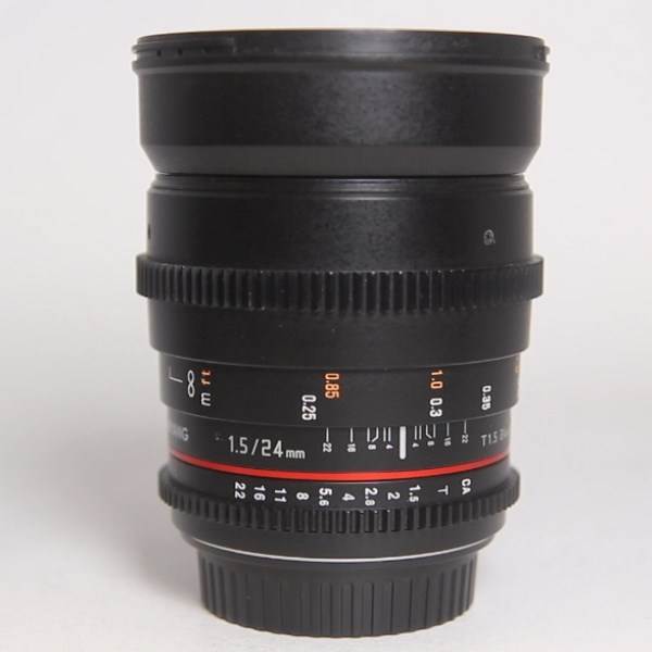 Used Samyang 24mm T1.5 VDSLR II Cine Lens Canon EF