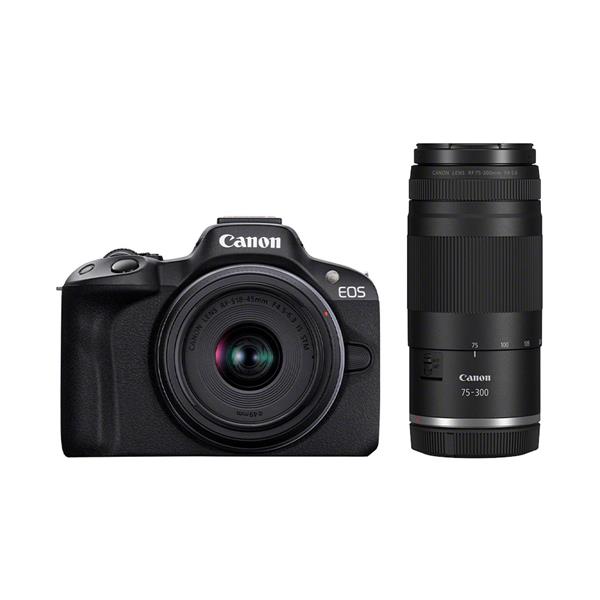 Canon EOS R50 with RF-S 18-45mm and RF 75-300mm Twin Lens Kit