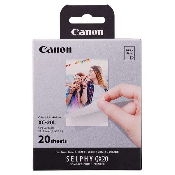 Canon XC-20L Ink and Paper Set 20 Prints for Selphy QX20