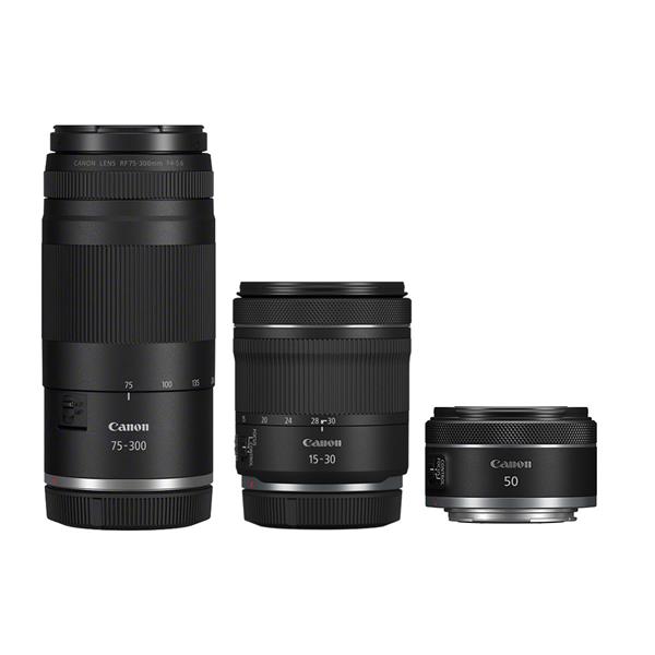 Canon Beginner RF Lens Kit 15-30mm 50mm 75-300mm