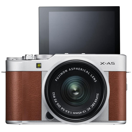 Fujifilm X-A5 Mirrorless Camera With XC 15-45mm Lens Brown/Silver