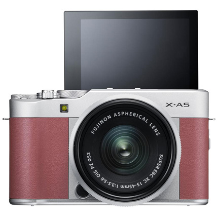 Fujifilm X-A5 Mirrorless Camera With XC 15-45mm Lens Pink/Silver
