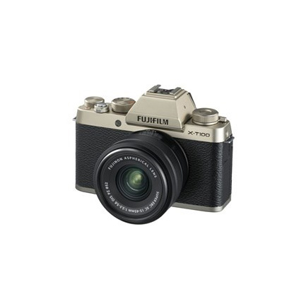 Fujifilm X-T100 mirrorless digital camera + 15-45mm XC lens Champagne