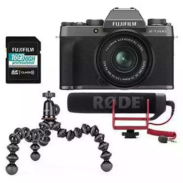 Fujifilm X-T200 + 15-45mm Vlogger kit  Dark Silver
