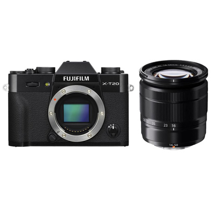 Fujifilm X-T20 Black Mirrorless Camera + XC 16-50mm OIS II Black Lens
