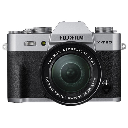 Fujifilm X-T20 Silver Mirrorless Camera + XC 16-50mm OIS II Black Lens