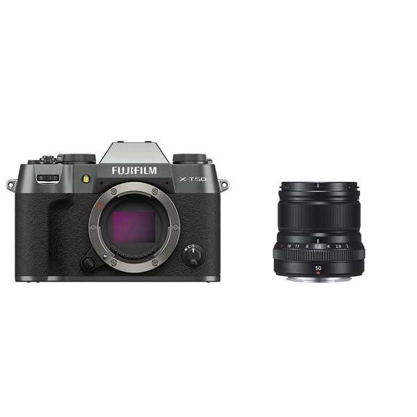 Fujifilm X-T50 Charcoal Camera with XF 50mm f/2 Black Lens