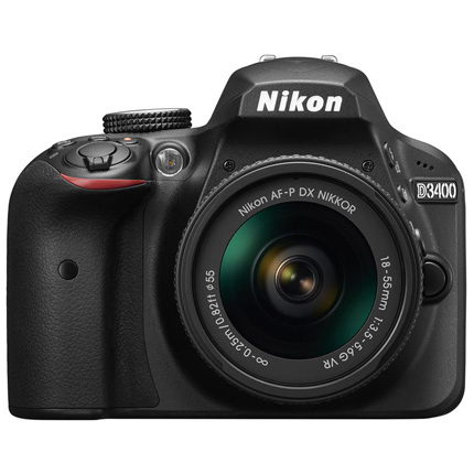 Nikon D3400 Digital SLR Camera + 18-55mm VR AF-P Lens Kit