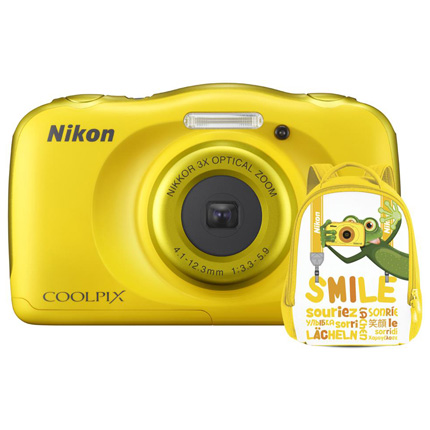 Nikon Coolpix W100 Yellow Waterproof Compact Camera + Backpack Kit