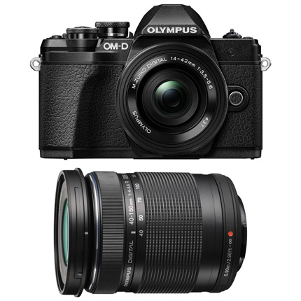 Olympus OM-D E-M10 Mark III & 14-42mm & 40-150mm Twin Lens Kit Black