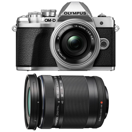 Olympus OM-D E-M10 Mark III & 14-42mm & 40-150mm Twin Lens Kit Silver