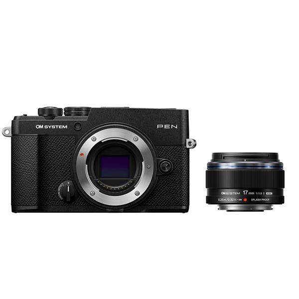 OM System PEN Black Camera with 17mm F1.8 II Lens Kit