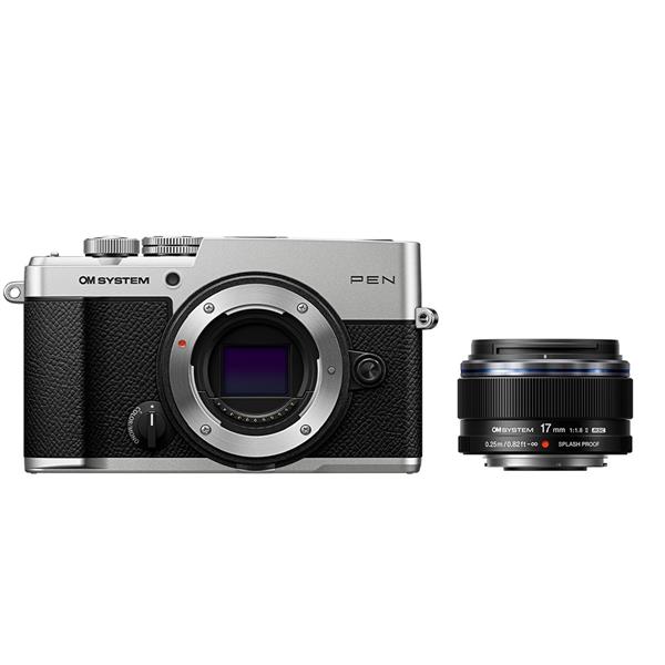 OM System PEN Silver Camera with 17mm F1.8 II Lens Kit