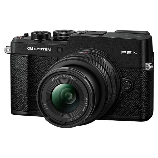 OM System PEN Black Camera with 14-42mm III Lens Kit
