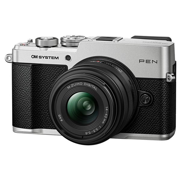 OM System PEN Silver Camera with 14-42mm III Lens Kit