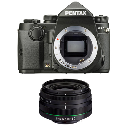 Pentax KP DSLR With HD DA 18-50mm f/4-5.6 DC WR RE Lens Kit Black