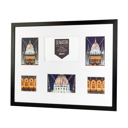 Kenro Senator Black Collage Frame w/ mat for 6 photos