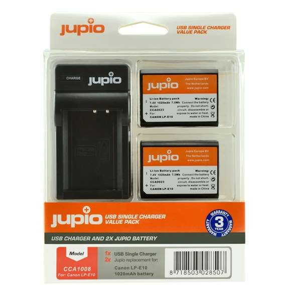 Jupio Kit 2x Battery LP-E10 1020mAh and Single Charger