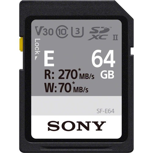 Sony SDXC SF-E Series 64GB Read 270MB/s Write 70MB/s