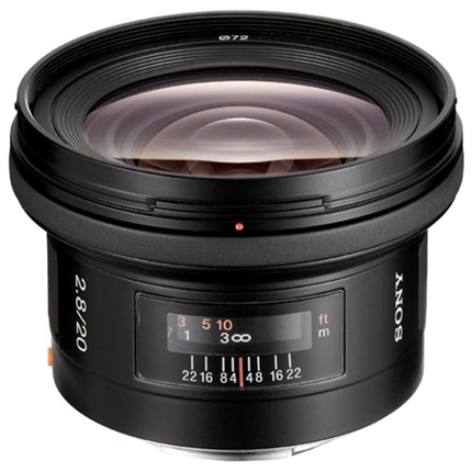 Sony A-Mount Alpha 20mm lens f/2.8