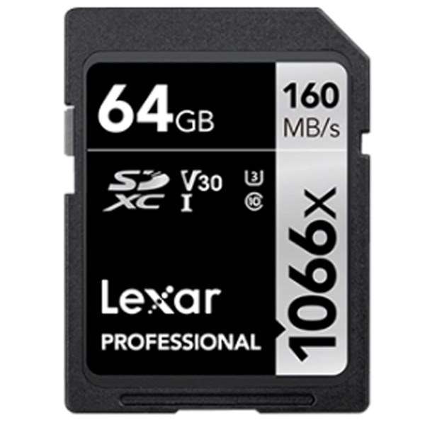 Lexar 64GB Professional 1066x UHS-I V30 SDXC Card Silver